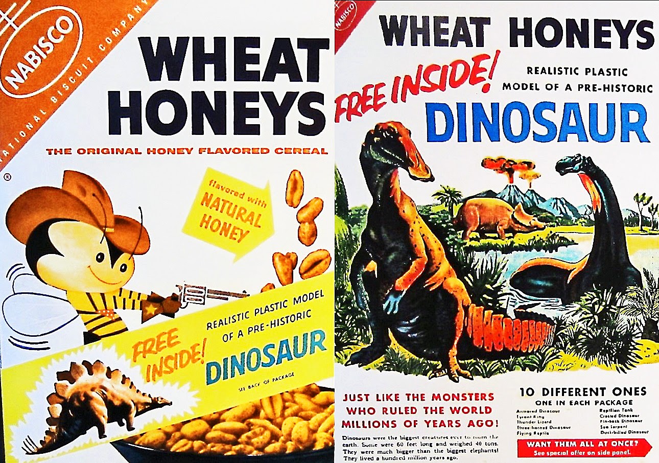 Cereales dinosaurio desayuno vintage