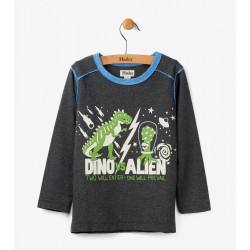 Dino vs Alien camiseta de manga larga brilla en la oscuridad