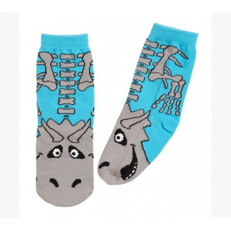 Calcetines de T-rex color azul y gris