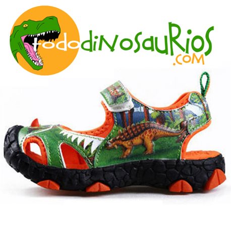 Dinosoles Sandalia Animation Stegosaurio verde