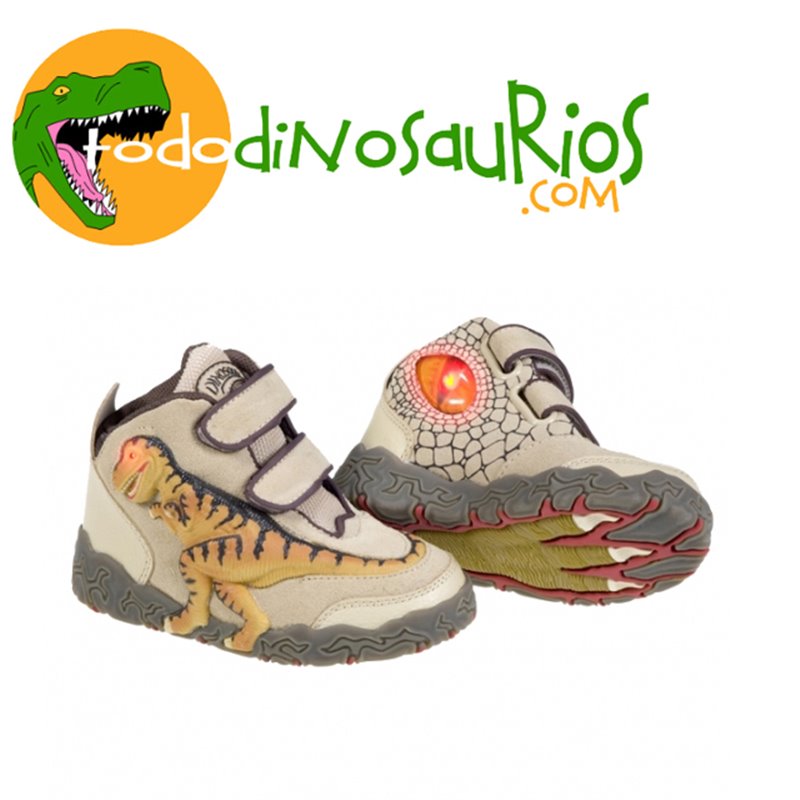 Botas de dinosaurio Tiranosaurio Rex beige