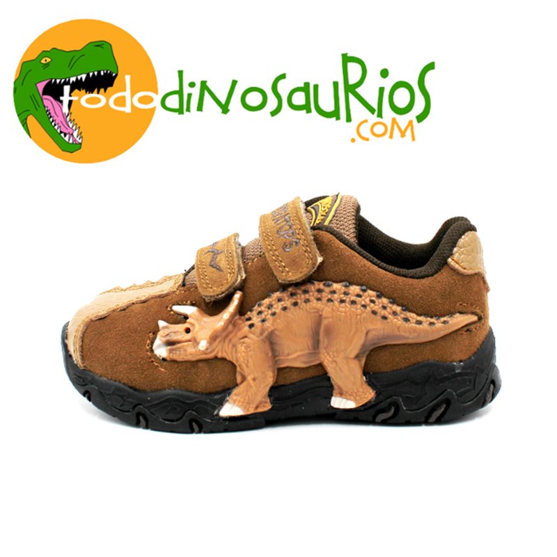 Zapatillas triceratops marron con luz