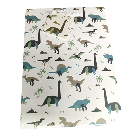 Bolsa de regalo con dibujos de dinosaurios