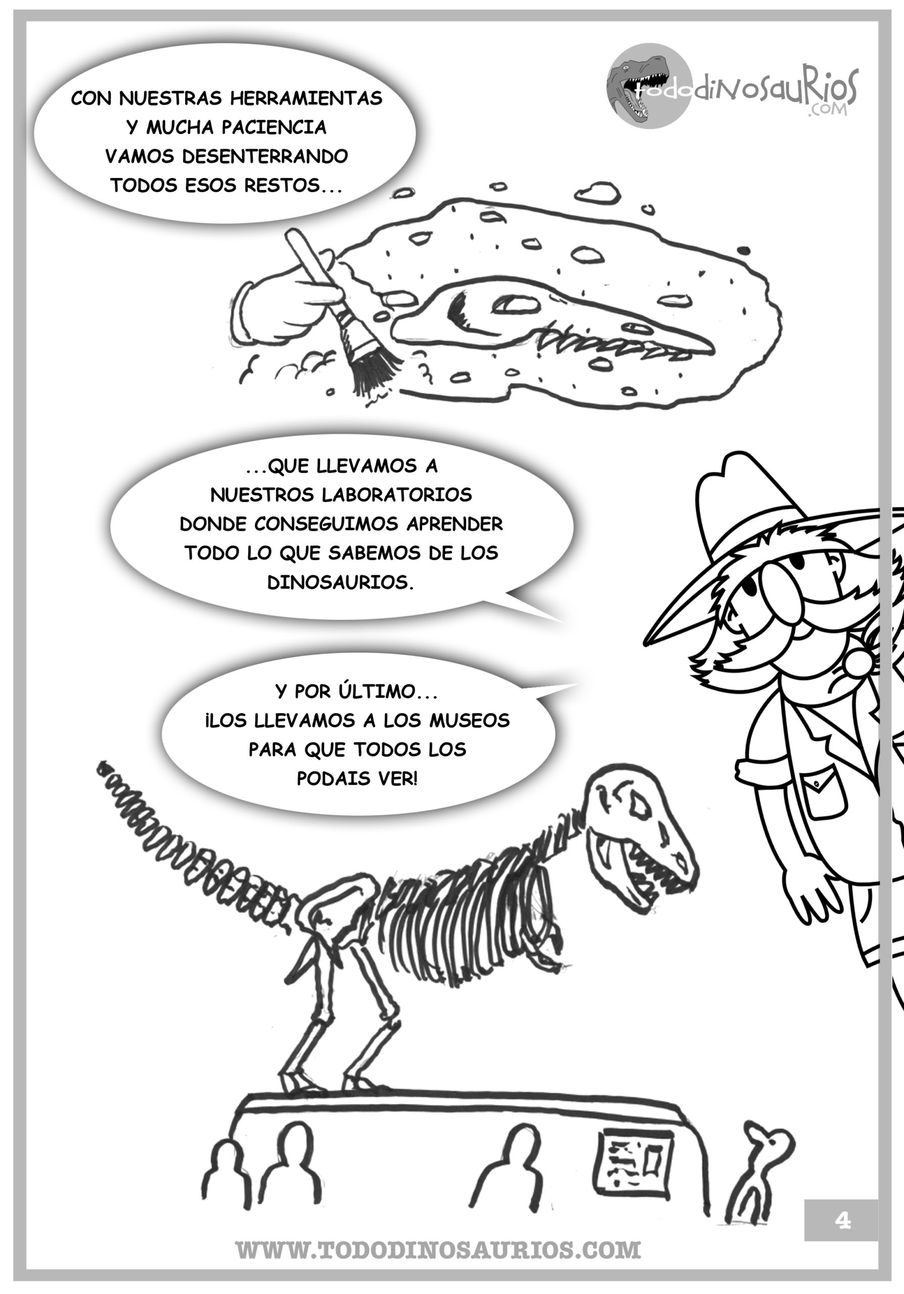 FIcha de dinosaurios para colorear