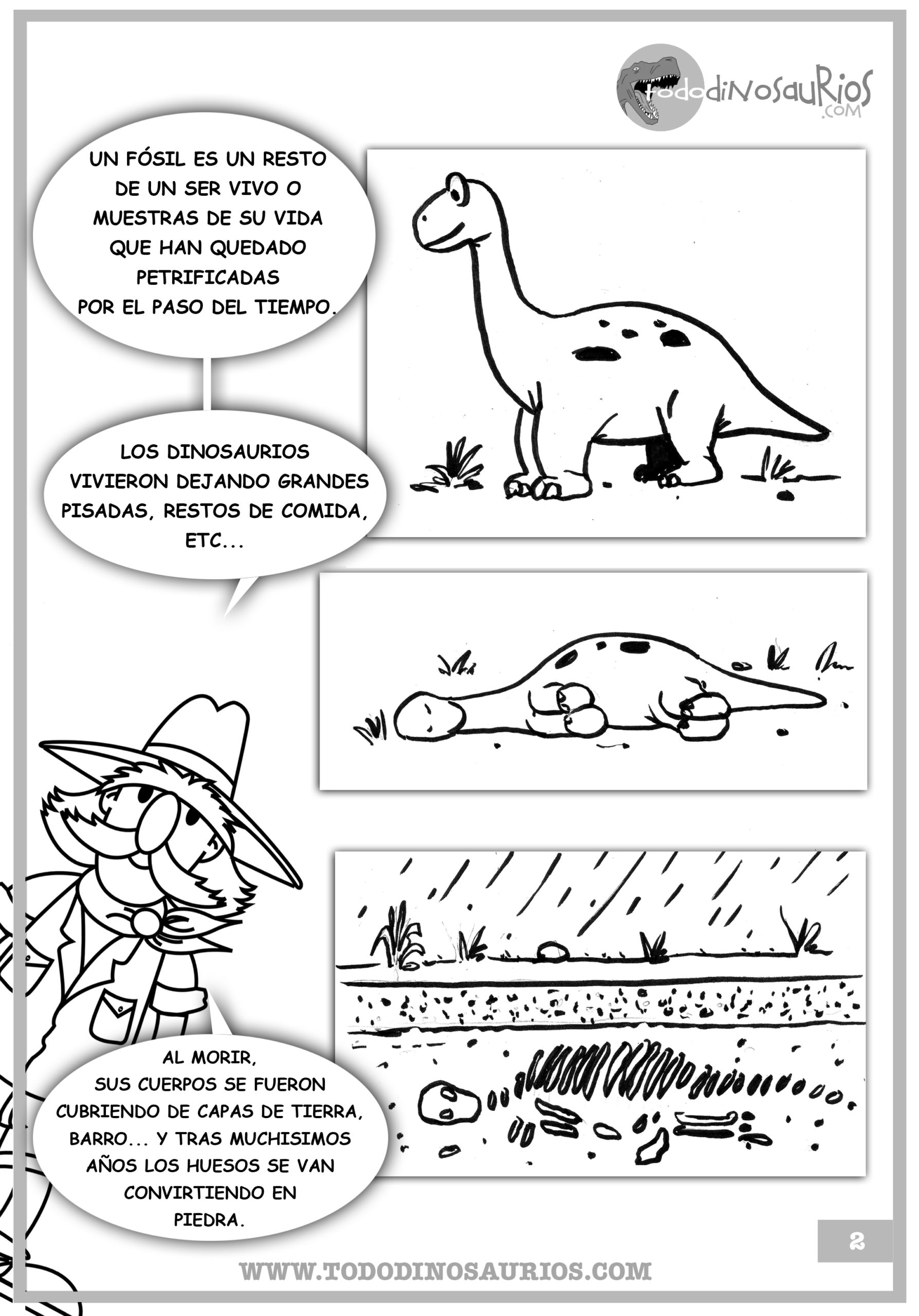 FIcha de dinosaurios para colorear