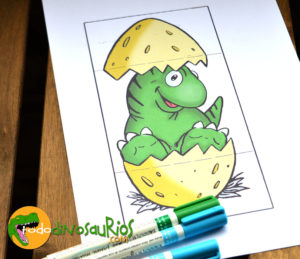 Manualidades para niños sobre dinosaurios. Huevo de dinosaurio sorpresa para colorear