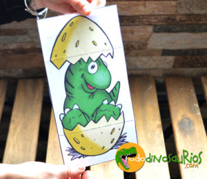 Manualidades para niños sobre dinosaurios. Huevo de dinosaurio sorpresa para colorear