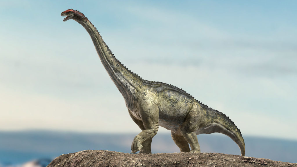 Brontosaurio el dinosaurio de cuello largo del jurasico
